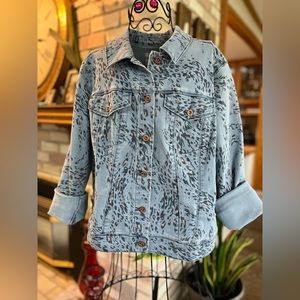 Jessica Simpson Jean Jacket with Fun Print Design NWOT 1X